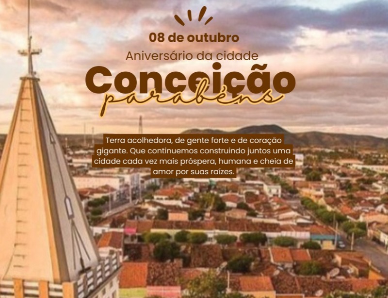 Mensagem da cmara municipal ao aniversrio da cidade de Conceio