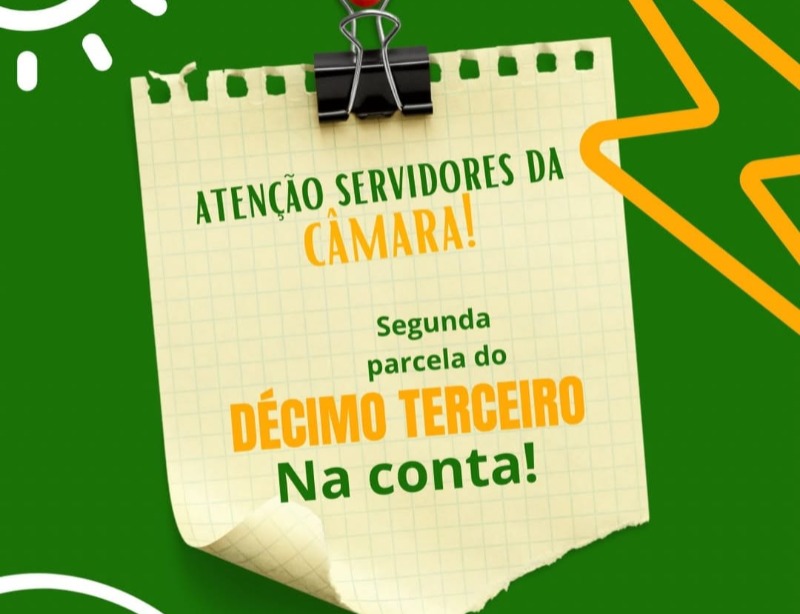 Cmara de Conceio-PB realiza pagamento da segunda parcela do dcimo terceiro salrio dos seus servidores